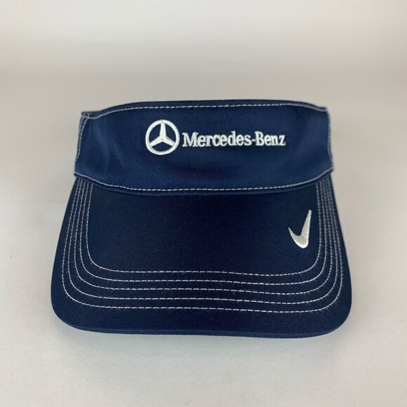 Nike Golf Mercedes Benz Unisex Navy Blue Strapback Adjustable Visor - Picture 2 of 5